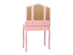 Conj. toucador com banco 80x69x141 cm madeira paulownia rosa