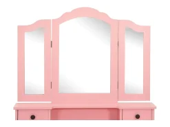 Conj. toucador com banco 80x69x141 cm madeira paulownia rosa