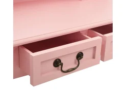Conj. toucador com banco 80x69x141 cm madeira paulownia rosa