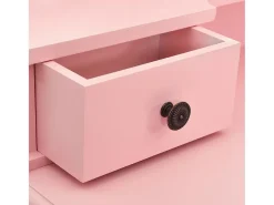 Conj. toucador com banco 80x69x141 cm madeira paulownia rosa