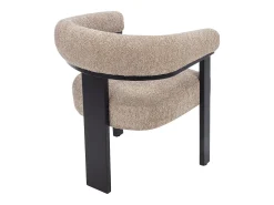 Conjunto 2 cadeiras apoios de braço tecido bouclé e madeira hévea taupe e preto LIVELIA