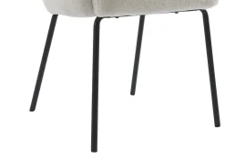 Conjunto 6 cadeiras apoios de braço bouclé tecido creme e metal MORONI de Pascal MORABITO