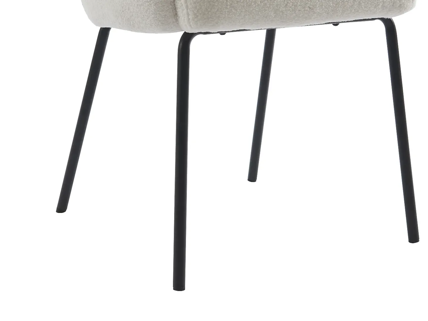 Conjunto 6 cadeiras apoios de braço bouclé tecido creme e metal MORONI de Pascal MORABITO