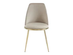 Conjunto 2 cadeiras estilo art déco revestimento de veludo e metal dourado bege NEBINA de Pascal Morabito
