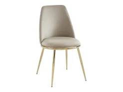 Conjunto 2 cadeiras estilo art déco revestimento de veludo e metal dourado bege NEBINA de Pascal Morabito