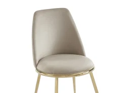 Conjunto 2 cadeiras estilo art déco revestimento de veludo e metal dourado bege NEBINA de Pascal Morabito