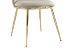 Conjunto 2 cadeiras estilo art déco revestimento de veludo e metal dourado bege NEBINA de Pascal Morabito