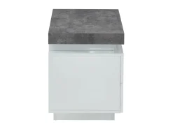 Conjunto 2 mesas de cabeceira 2 gavetas LEDs MDF lacado a branco e cinza cimento - HALO II