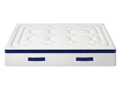 Conjunto 180 x 200 cm sommier arrumação branco + colchão híbrido molas ensacadas MARQUIS