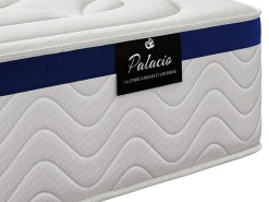 Conjunto 180 x 200 cm sommier arrumação branco + colchão híbrido molas ensacadas MARQUIS