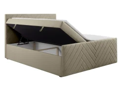 Conjunto artigos cama decorativo sommiers arrumação 180x200 cm veludo taupe MAKANA