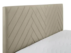 Conjunto artigos cama decorativo sommiers arrumação 180x200 cm veludo taupe MAKANA