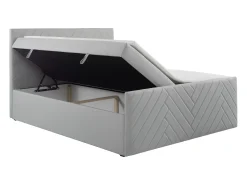Conjunto artigos cama decorativo sommiers arrumação 160x200 cm veludo cinza-claro MAKANA
