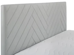 Conjunto artigos cama decorativo sommiers arrumação 160x200 cm veludo cinza-claro MAKANA