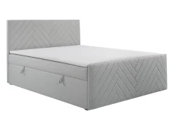 Conjunto artigos cama decorativo sommiers arrumação 180x200 cm veludo cinza-claro MAKANA