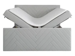 Conjunto artigos cama decorativo sommiers arrumação 180x200 cm veludo cinza-claro MAKANA