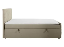 Conjunto artigos cama decorativo sommiers arrumação 160x200 cm veludo taupe MAKANA