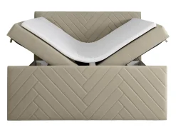 Conjunto artigos cama decorativo sommiers arrumação 160x200 cm veludo taupe MAKANA