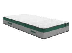 Conjunto artigos cama 90x190 cm sommier arrumação HESTIA branco + colchão molas ensacadas