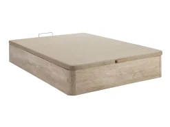 Conjunto artigos cama 160x200cm sommier arrumação natural claro + colchão espuma HD HEAVEN