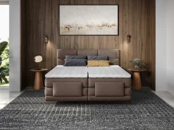 Conjunto boxspring articulado tecido castanho 2x90x200 cm - LODI de PALACIO