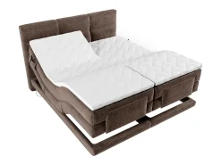 Conjunto boxspring articulado tecido castanho 2x90x200 cm - LODI de PALACIO