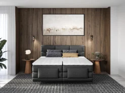 Conjunto boxspring articulado tecido antracite 2x80x200 cm LODI