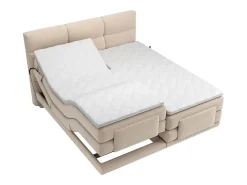 Conjunto boxspring articulado tecido bege 2x80x200 cm LODI da PALACIO
