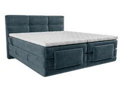 Conjunto boxspring articulado tecido azul 2 x 90 x 200 cm - LODI de PALACIO