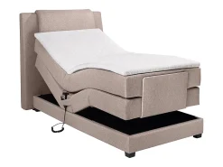 Conjunto boxspring articulado tecido bege 100x200 cm CASTEL
