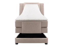 Conjunto boxspring articulado tecido bege 100x200 cm CASTEL