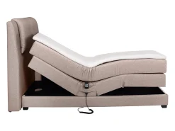 Conjunto boxspring articulado tecido bege 100x200 cm CASTEL