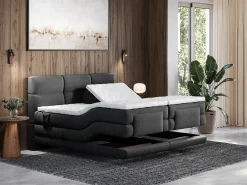 Conjunto boxspring articulado tecido antracite 2x90x200 cm LODI