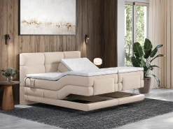 Conjunto boxspring articulado tecido bege 2x90x200 cm LODI da PALACIO