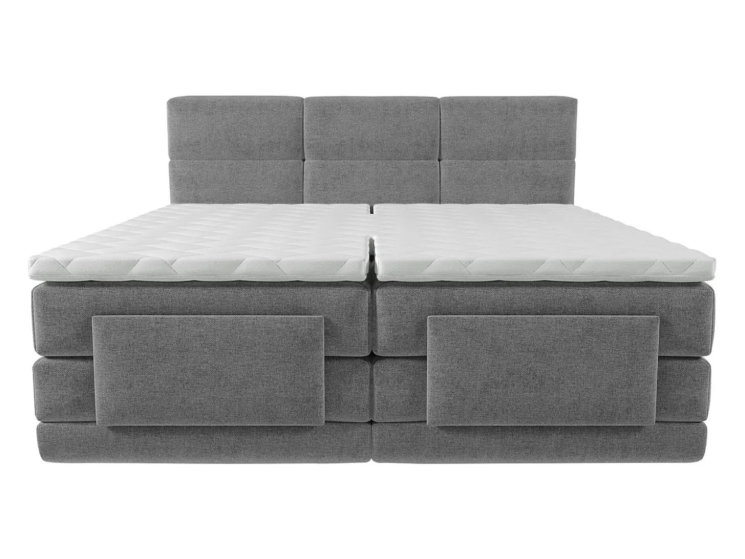 Conjunto boxspring articulado tecido cinzent-claro 2x80x200 cm LODI