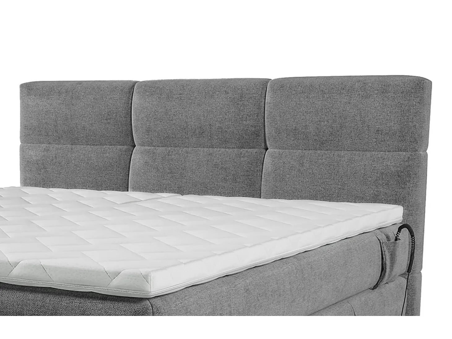 Conjunto boxspring articulado tecido cinzent-claro 2x80x200 cm LODI