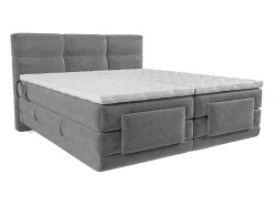Conjunto boxspring articulado tecido cinzent-claro 2x90x200 cm LODI