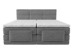 Conjunto boxspring articulado tecido cinzent-claro 2x90x200 cm LODI