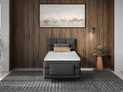Conjunto boxspring articulado tecido antracite 100x200 cm LODI