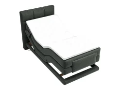 Conjunto boxspring articulado tecido antracite 100x200 cm LODI