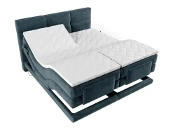 Conjunto boxspring articulado tecido azul 2 x 80 x 200 cm - LODI de PALACIO