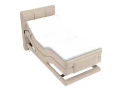 Conjunto boxspring articulado tecido bege 100x200 LODI