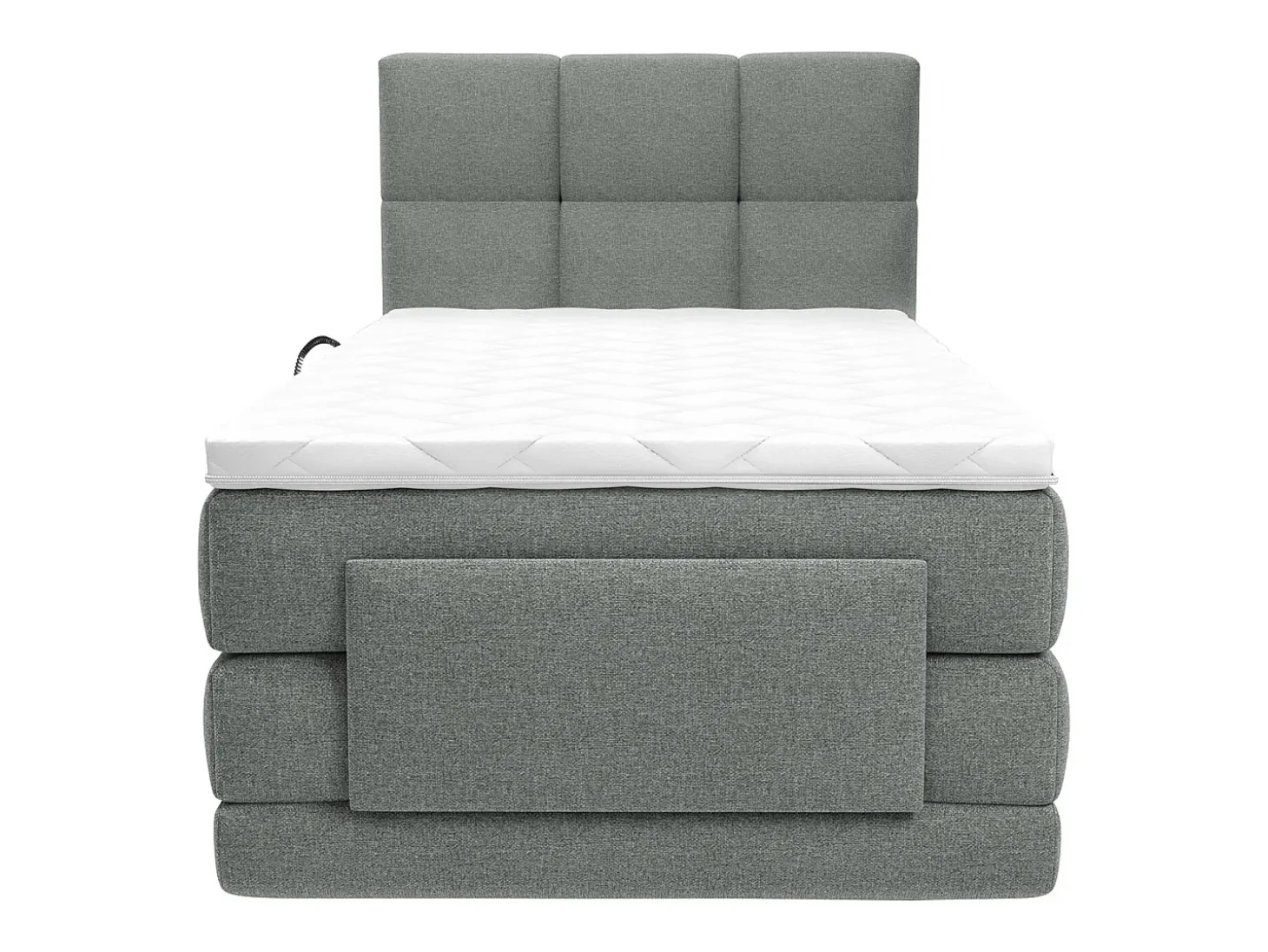 Conjunto boxspring articulado tecido cinzento-claro 100x200 cm LODI