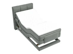 Conjunto boxspring articulado tecido cinzento-claro 100x200 cm LODI
