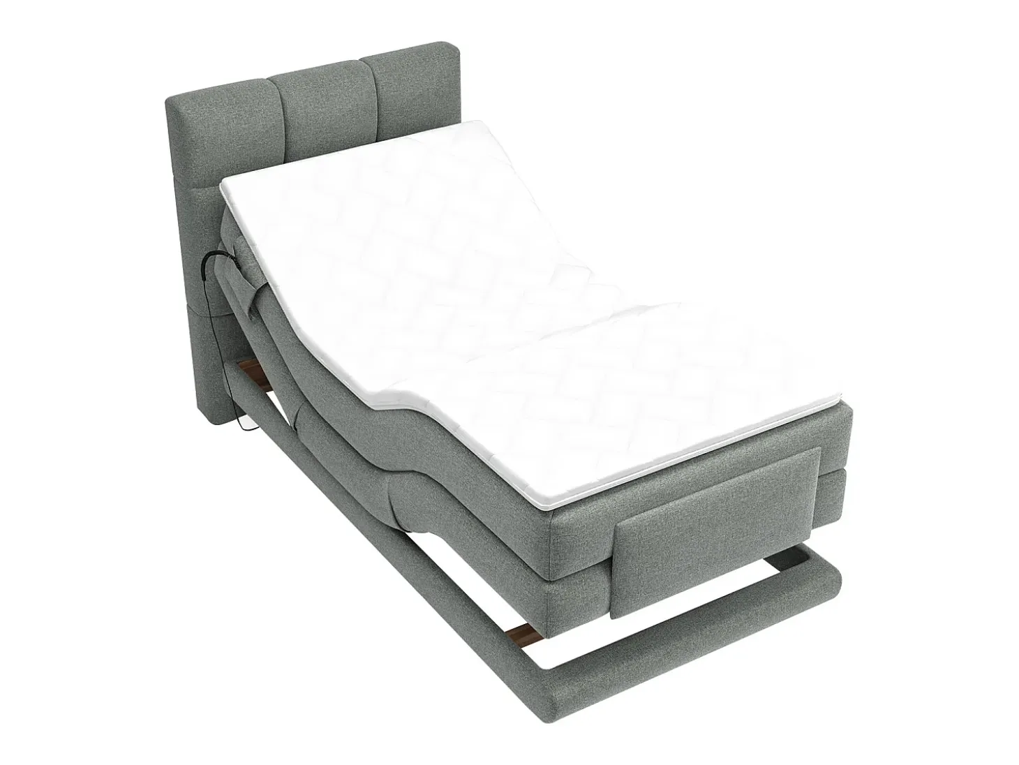 Conjunto boxspring articulado tecido cinzento-claro 100x200 cm LODI