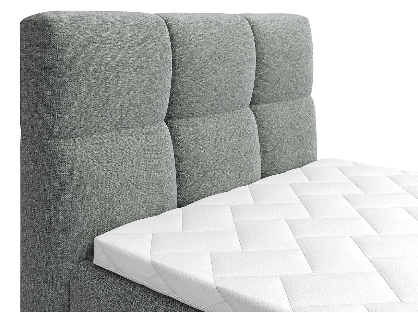 Conjunto boxspring articulado tecido cinzento-claro 100x200 cm LODI