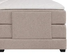 Conjunto boxspring cabeceira de cama + sommier de relaxamento elétrico + colchão + sobrecolchão CASTEL de PALACIO - 2 x 90 x 200 cm - Tecido bege