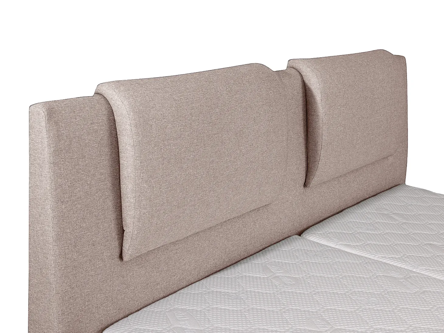 Conjunto boxspring relax CASTEL - Tecido bege - 2x80x200 cm