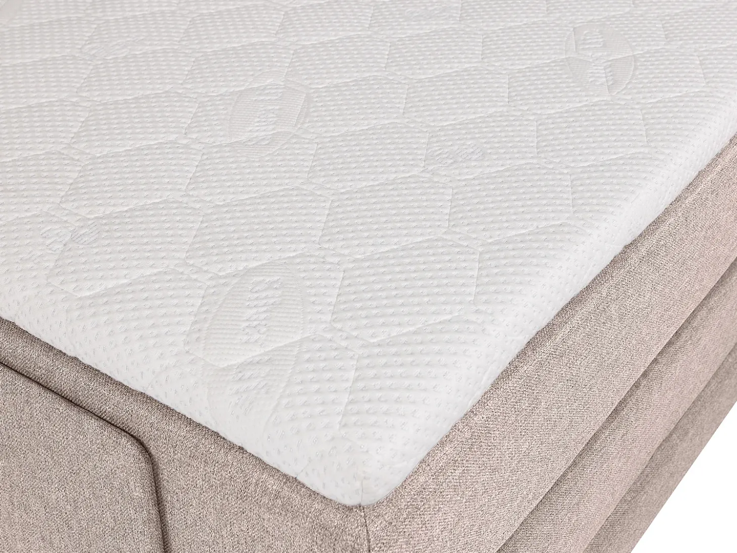 Conjunto boxspring relax CASTEL - Tecido bege - 2x80x200 cm