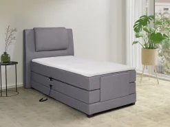 Conjunto boxspring relax CASTEL tecido cinza claro 100x200cm